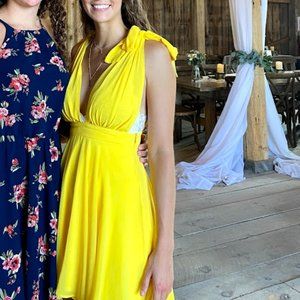 Forver21 tie strap yellow dress